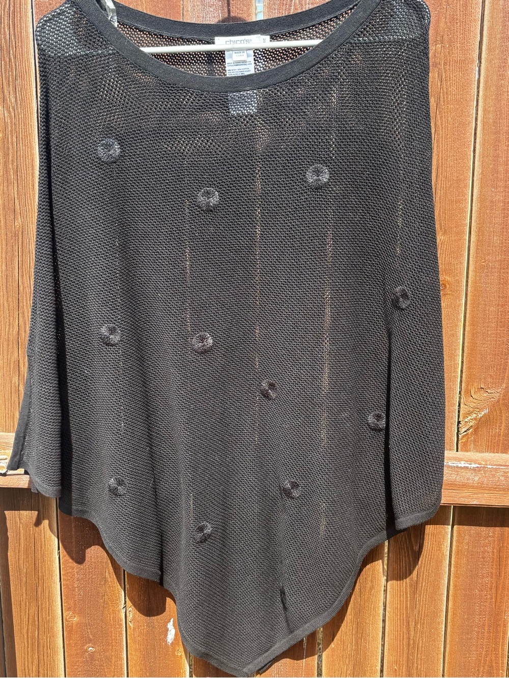 Chico's Black Mesh poncho